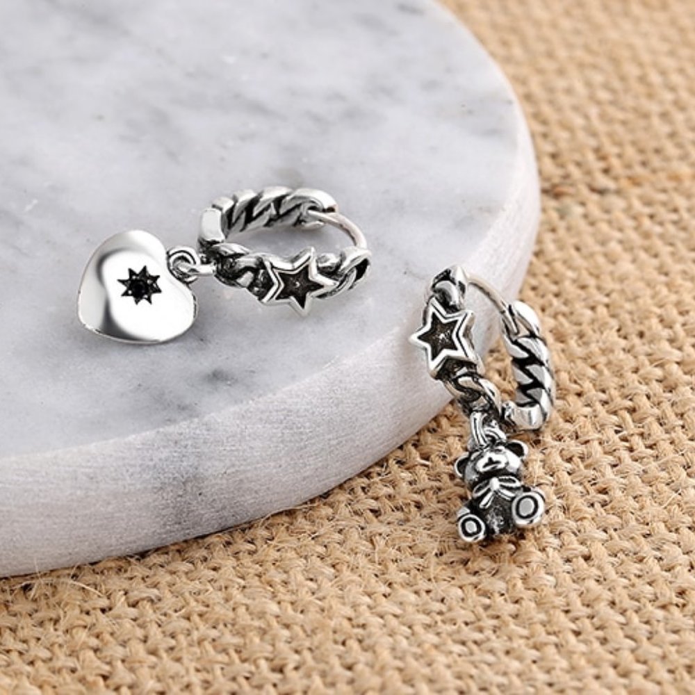 *NEW 925 Sterling Silver Vintage Hoop Earrings - Picture 4 of 10